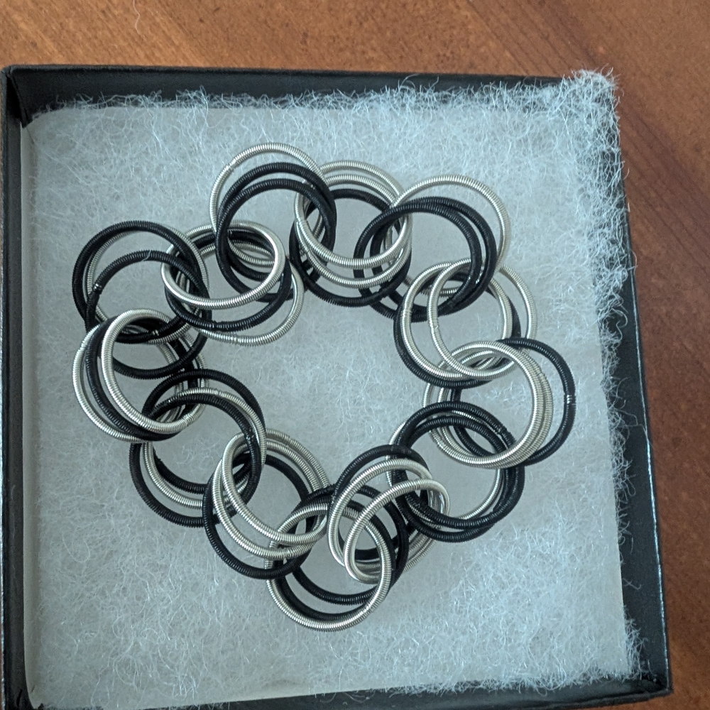 Elegant Black and Silver Bracelet
